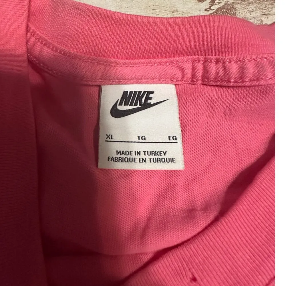 Nike Uphoria Cut and Sew Center Swoosh Short-Sleeved T-Shirt Size XL Pink Green - Image 5