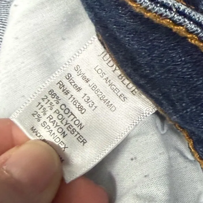 Judy Blue Women's Distressed Boyfriend Fit Jeans Blue Size 13 31 - Image 4