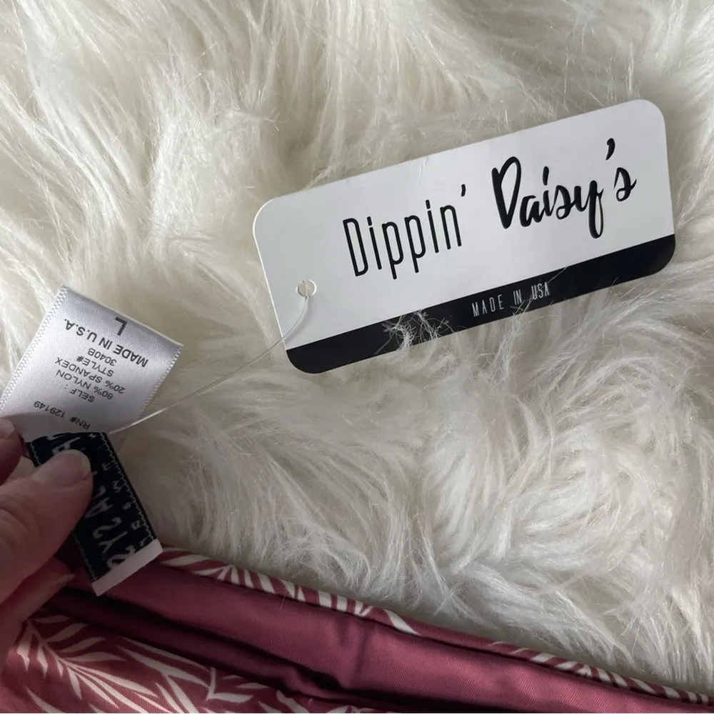 Mauve Palm Print Bikini Bottoms Size Large by Dippin’ Daisy NWT - Image 2