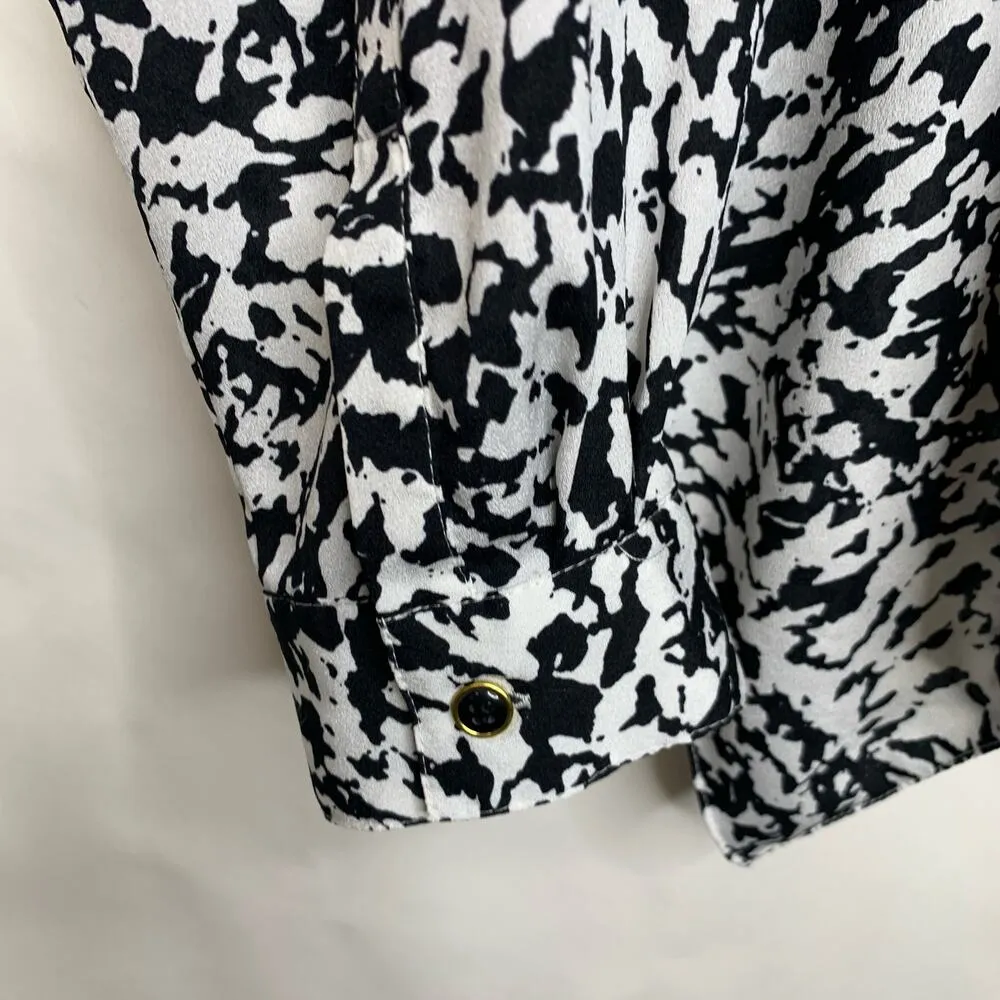 Yumi Kim Black White Jacket Draped Back Sz Small - Image 5