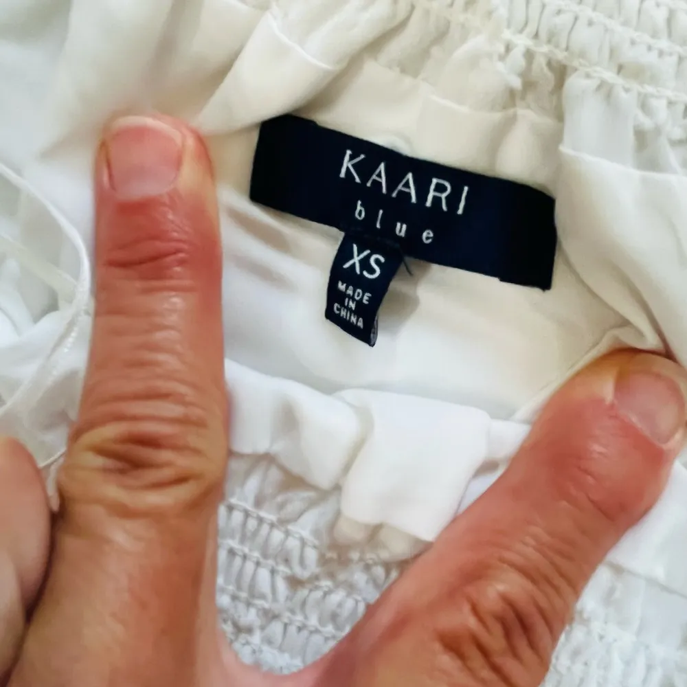 Kari Blue White Dress Womens XS Solid Fit and Flare - Image 12