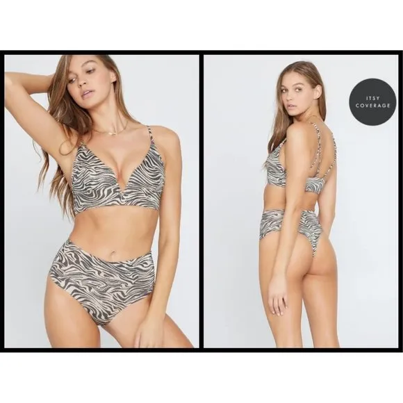 💕L*SPACE💕 Animal Instinct Bikini Set Siren Top + Portia Itsy Bottom Small NWT - Image 2