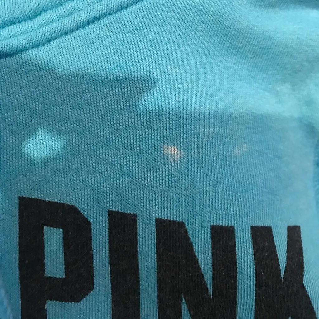 Victorias Secret PINK Vintage Half Zip Blue Hoodie Sweatshirt - Image 7
