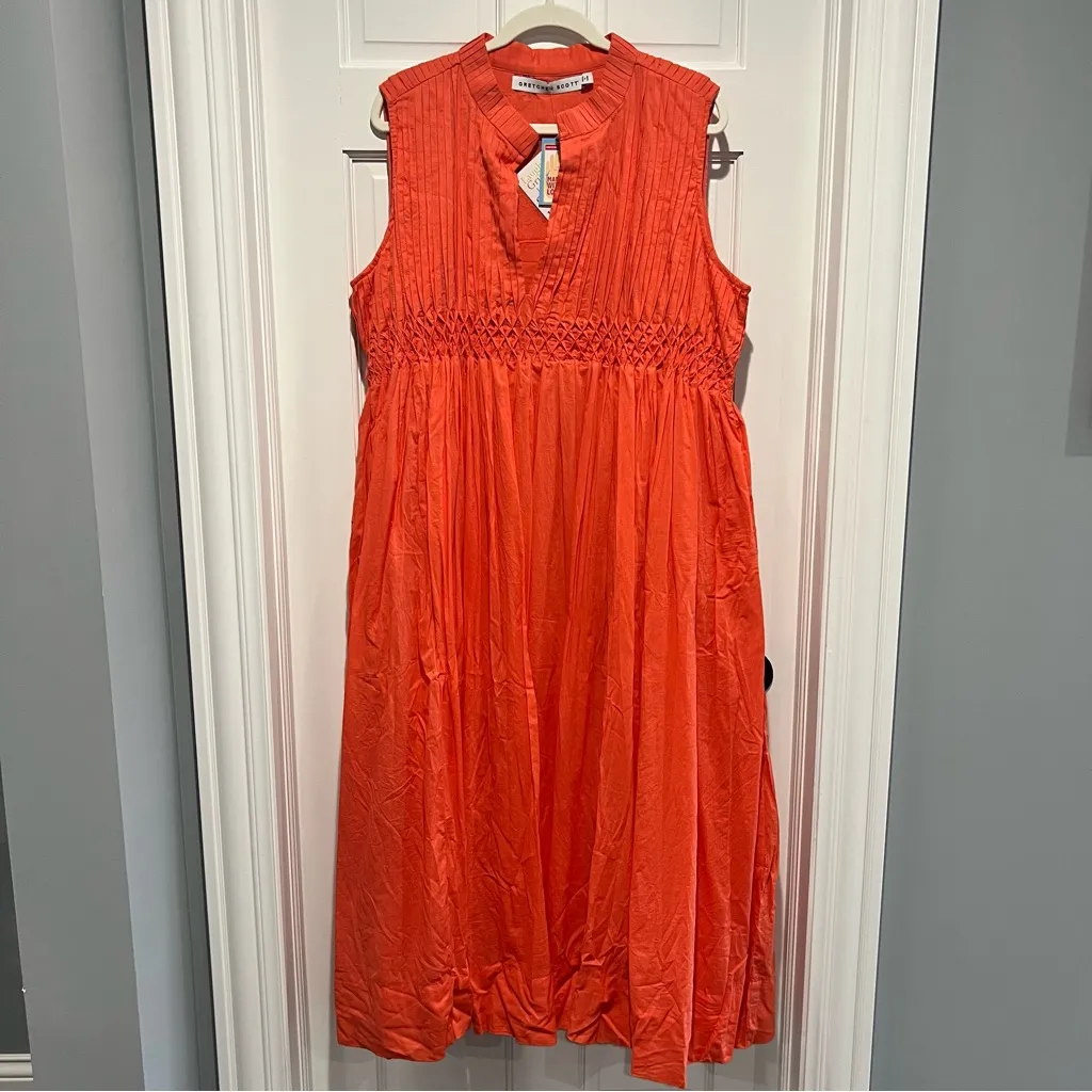 Gretchen Scott NWT Aurora Goddess Of Sun Dress Roman Goddess Coral XXL Pink - Image 3