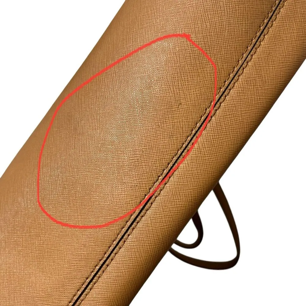 Michael Kors Jet Set Travel Safiano Leather Tote Handbag Purse Luggage Brown OS - Image 11