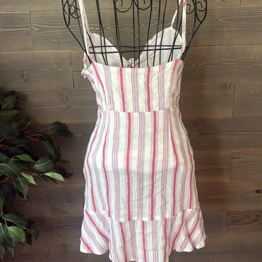 TOBI maroon and white blue striped spaghetti strap dress - Image 3
