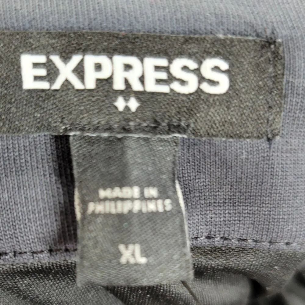 Express Modest Maxi Dress Womens XL Black High Mock Neck Ruched Shoulder New - Image 2