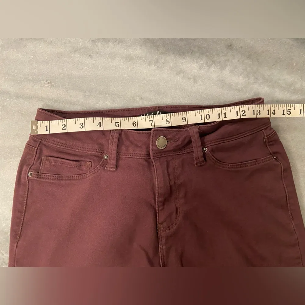 YMI Jeans Size 7 Maroon Plum Cotton Denim Stretch Skinny Jeans 5 Pocket - Image 10