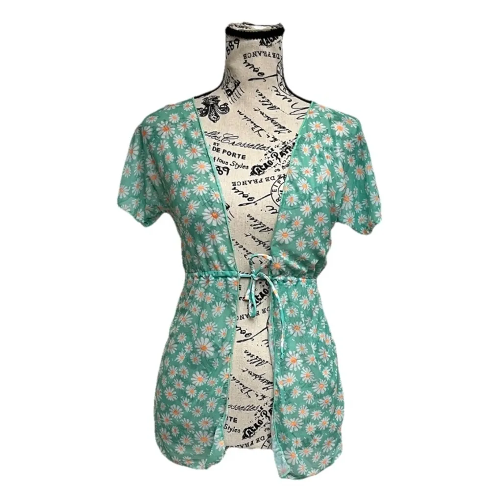 Retro Daisy Mesh Sheer Tie - Image 2