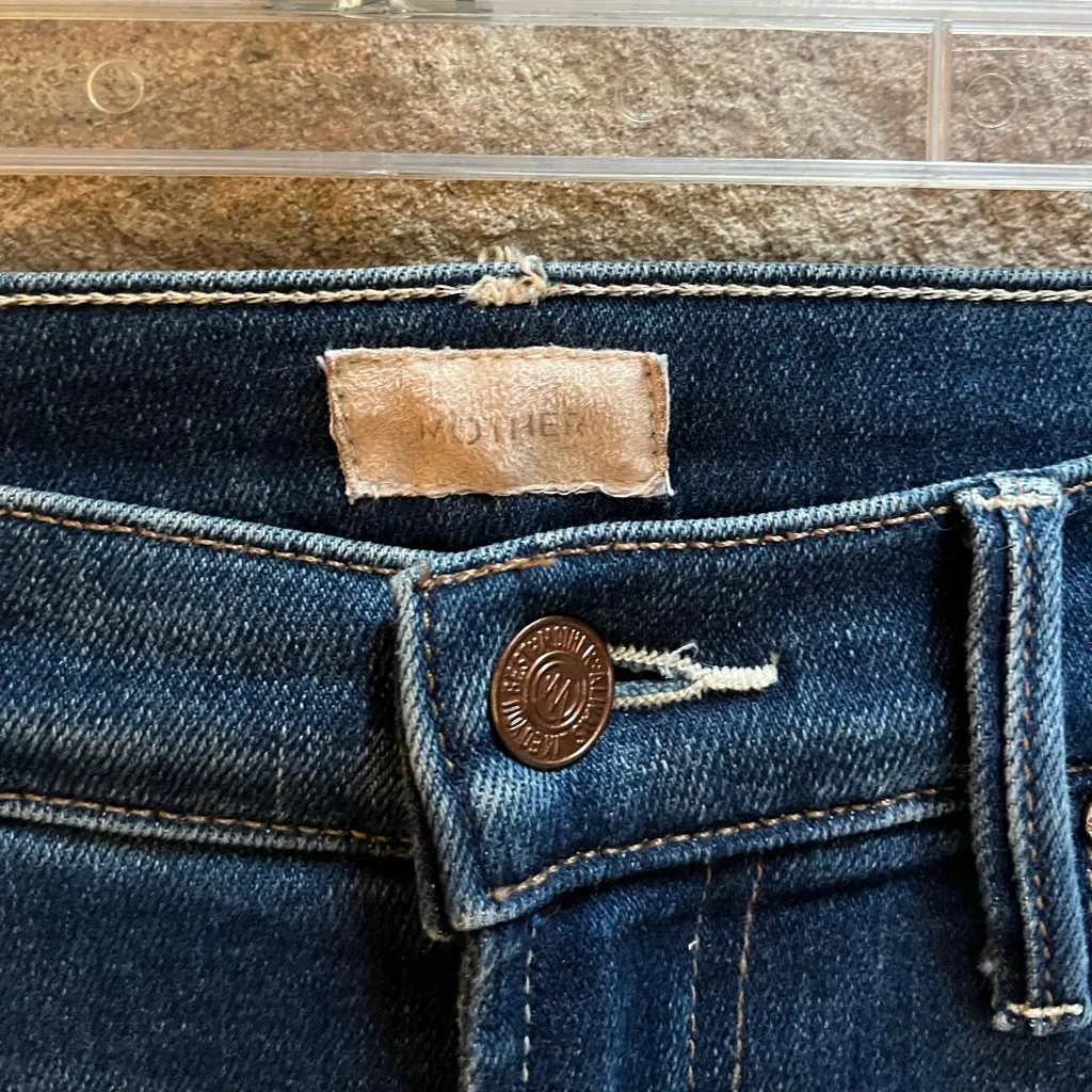 Mother The Insider Crop Step Fray in Sweet and Sassy size 25 Blue - Image 7