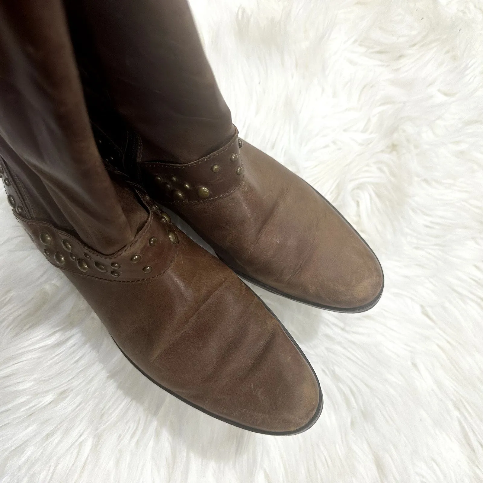 Matisse Studded Western Leather Cowboy Boot Sz 7 Brown - Image 3