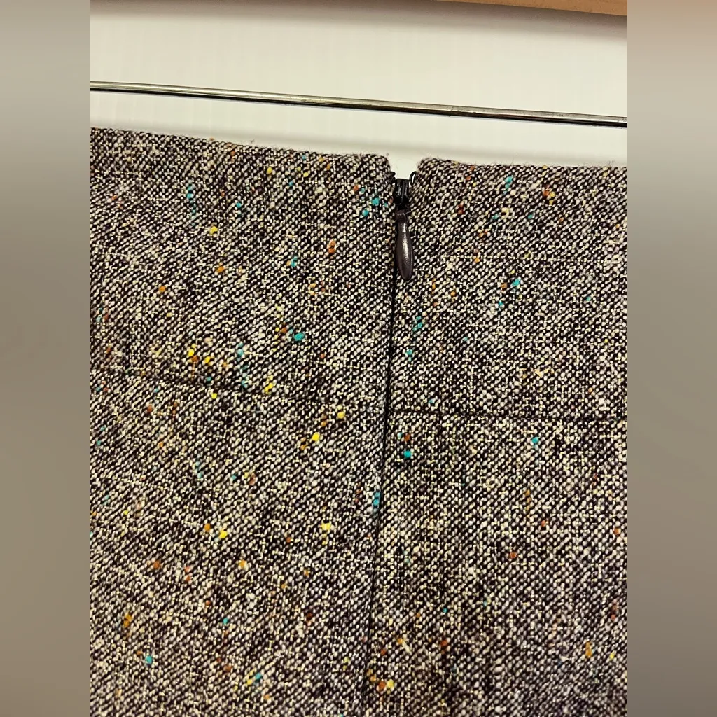 Nipón boutique brown with colorful rainbow specks Wool blend‎ Pencil Skirt split Size 18 - Image 5