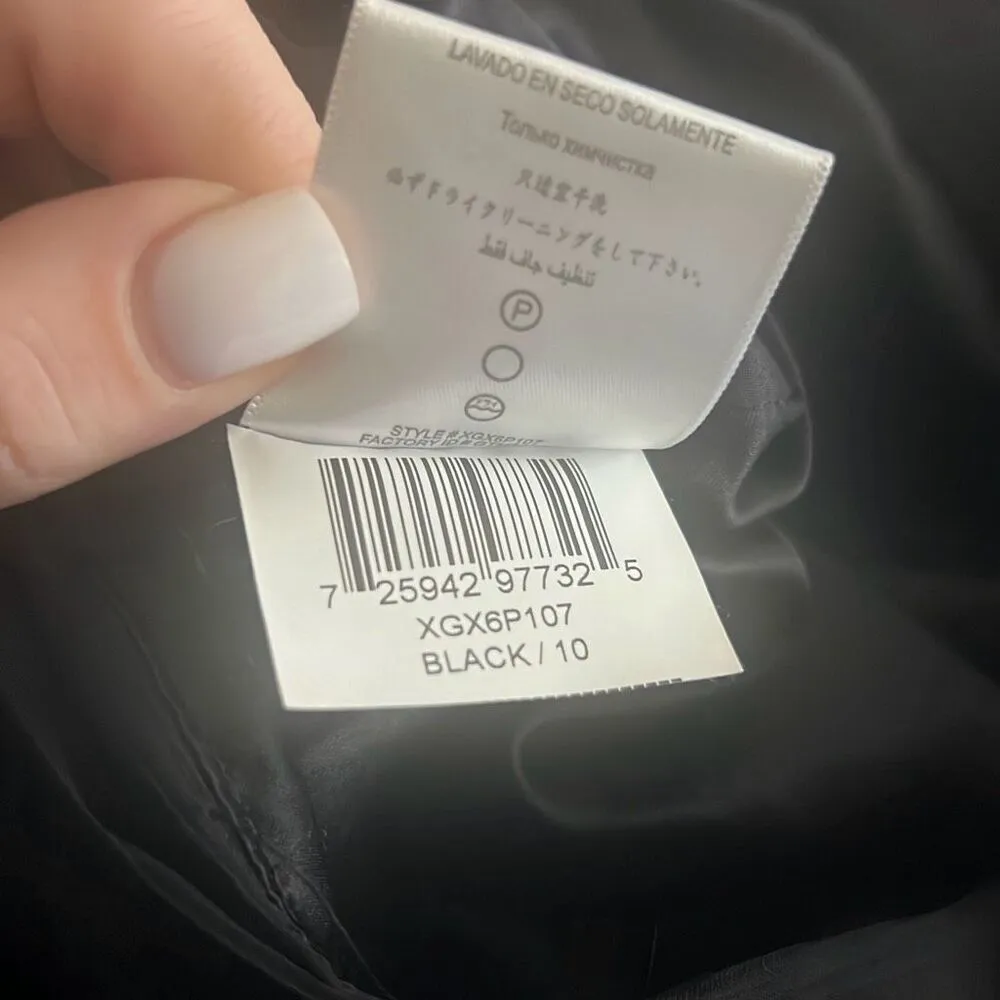 ✨Max and Cleo One Shoulder Rosette Ruffle Cocktail Sz 10 Black Dress✨ - Image 10