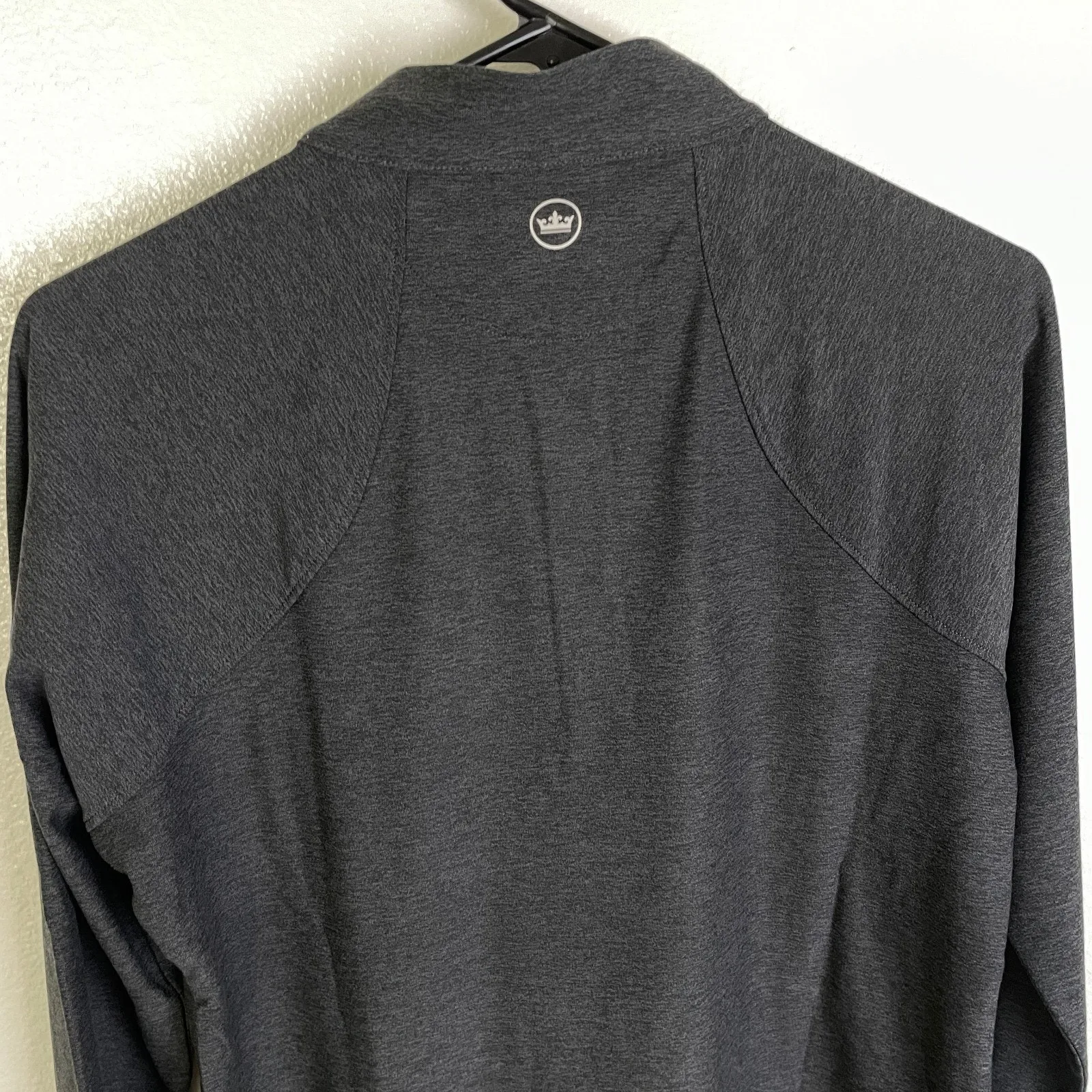 Peter Millar Perth Performance 1/4 Zip Womens M Gray Melange Raglan HBS Logo UPF - Image 8