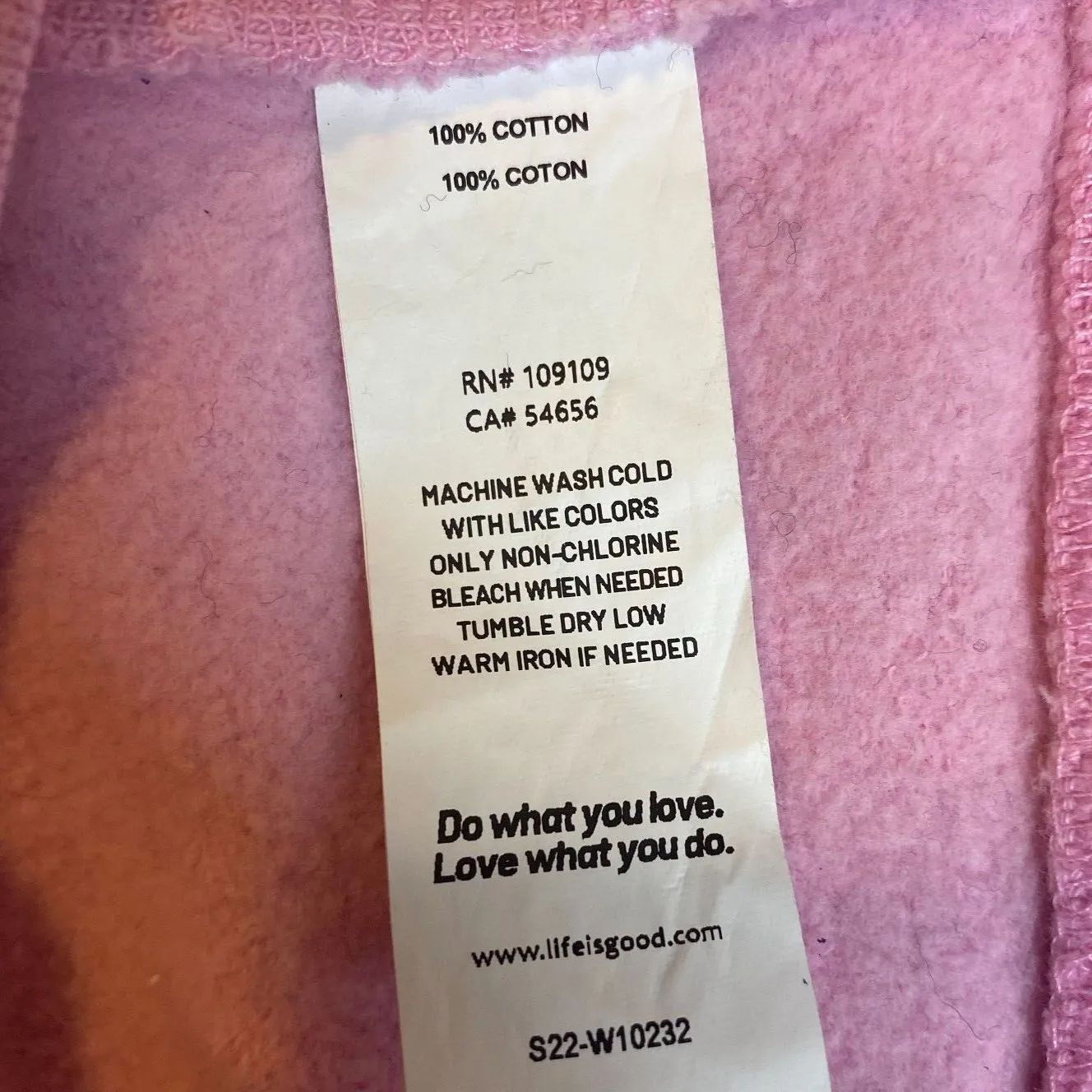 Life is Good Hoodie Women's Size S Pink Logo Minimalist - Image 5