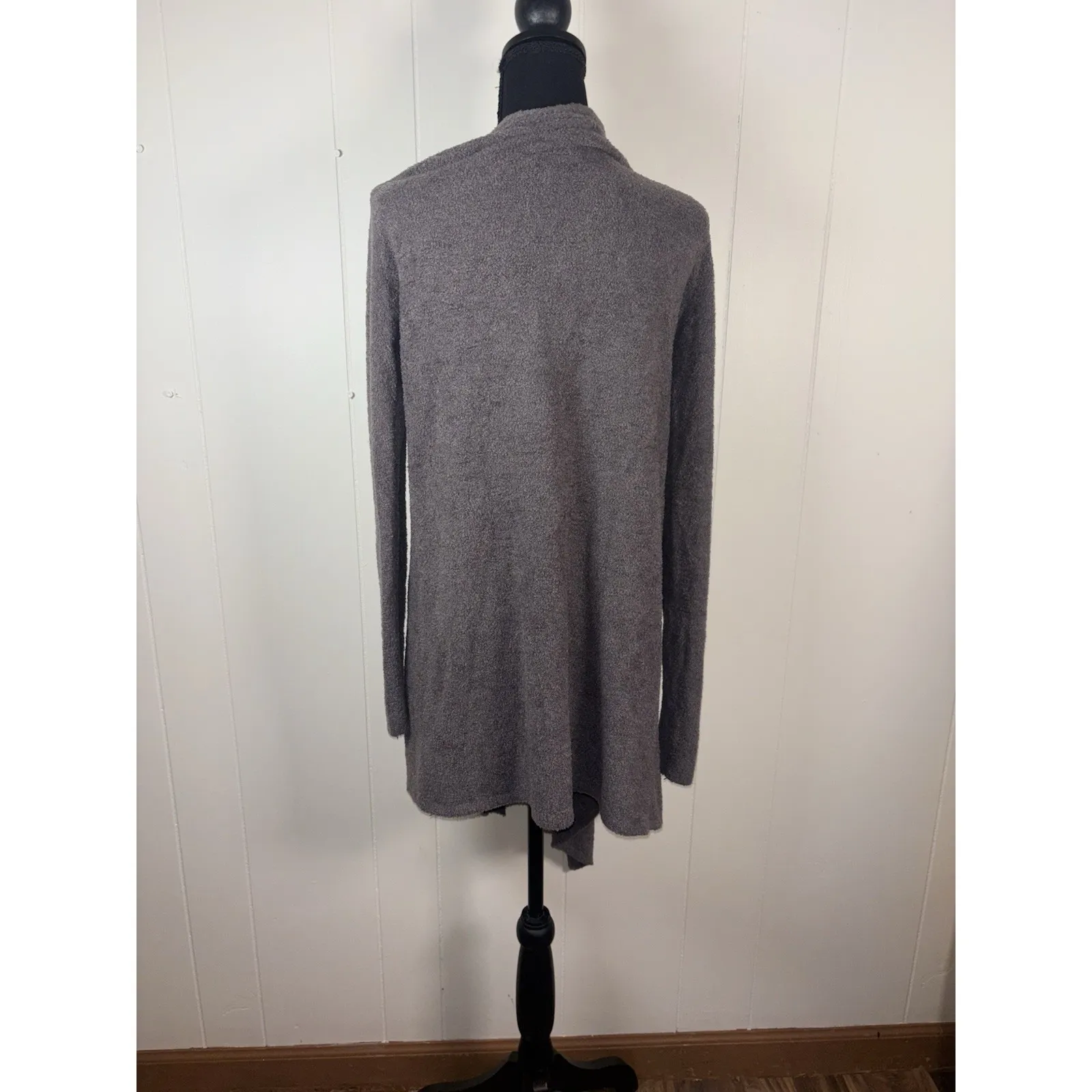 Barefoot Dreams CozyChic Lite Open Front Knit Cardigan Island Wrap L/XL Brown - Image 2