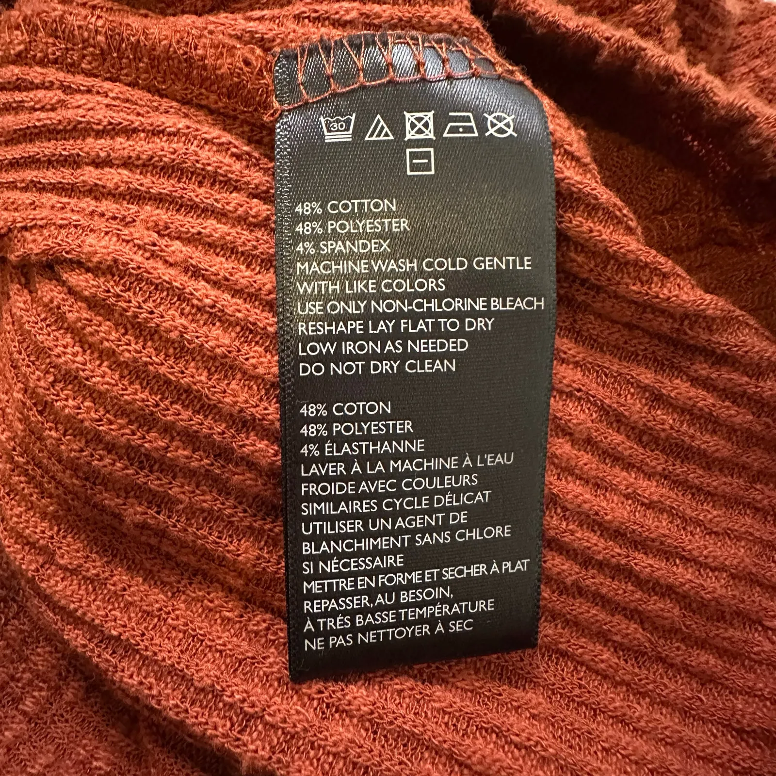 Free People Beach dark orange knit turtleneck loose fit sweater size XS - Image 8