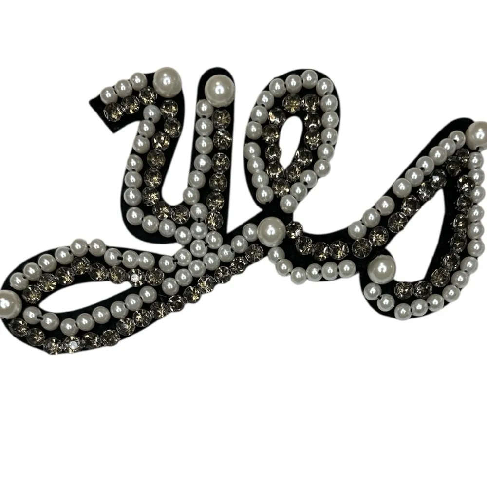 DIXIE White Hoodie w/ Panda & Teddy Patches, Rhinestone “YES” — 19” P2P Size undefined - Image 9