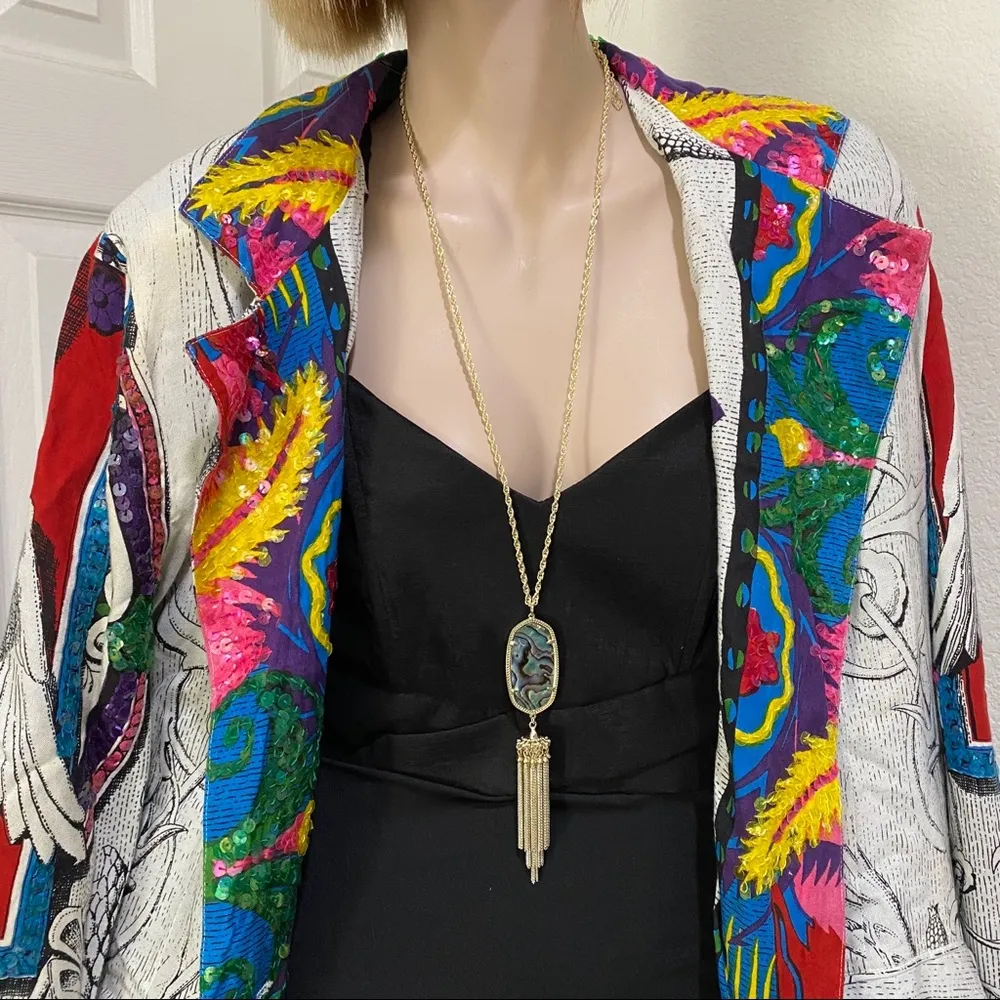 Kendra Scott Rayne Blue Abalone Goldtone Necklace - Image 7