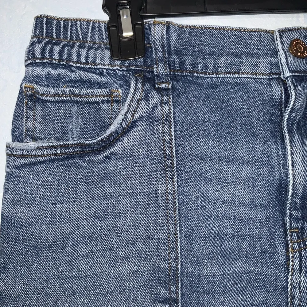 Sincerely Jules Faded Blue Denim Elastic Waist Straight Leg Mom Jeans Size 11 - Image 3