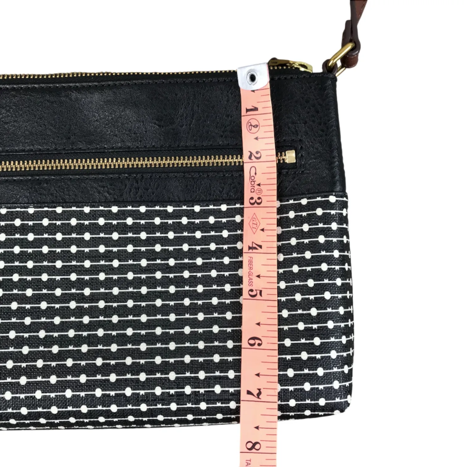 FOSSIL Fiona Printed Crossbody Bag Black White Everyday Office Travel Classic - Image 12