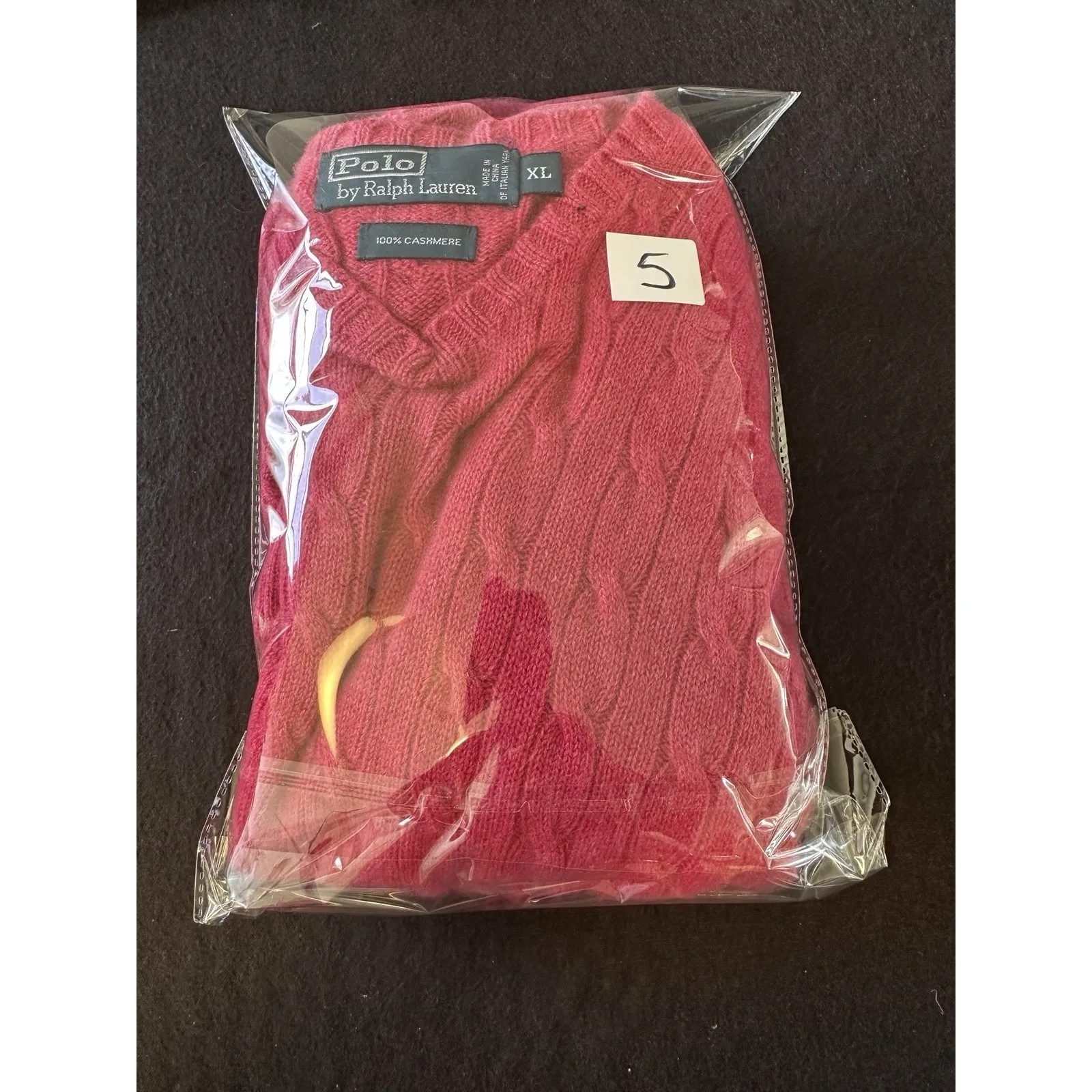 Vintage Women's Polo Ralph Lauren Cable Knit Cashmere Sweater, Pink‎ Xl - Image 7