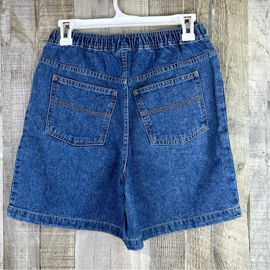 Basic Editions Size 5/6 Tie Stretch Drawstring Waistband 5 Pockets Denim… Blue - Image 2