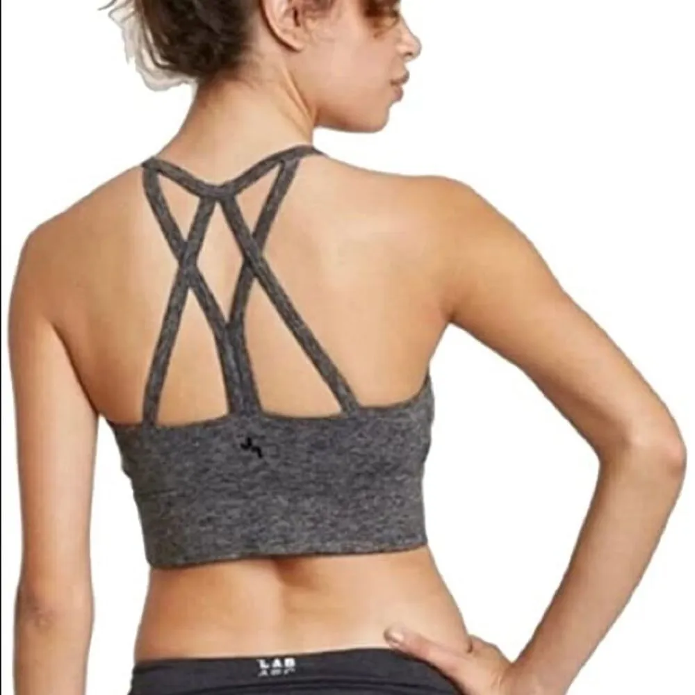 ✨ Charcoal Heather Grey Strappy Longline Brushed Jersey Sports Bra✨ - Image 3