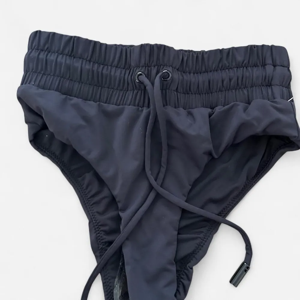 good American black high waisted drawstring framer bikini briefs bottoms sz XS - Image 4