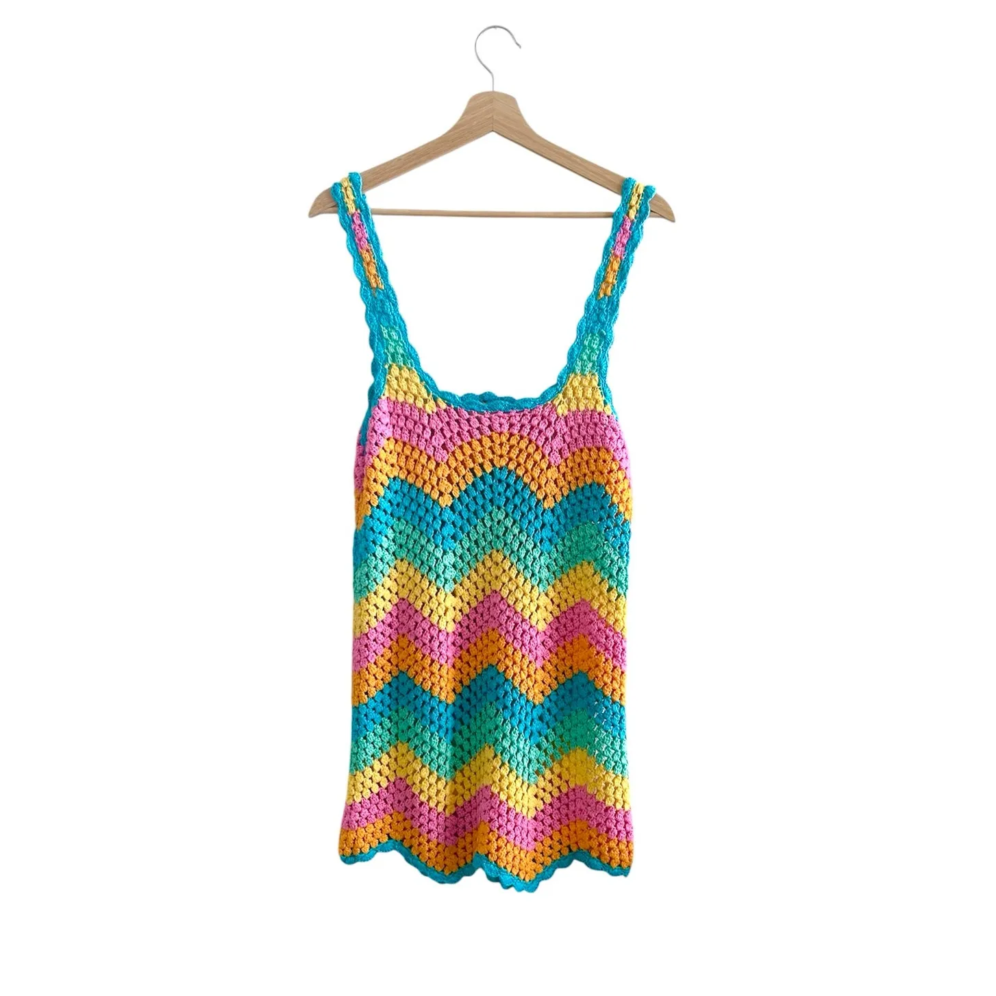 Show Me Your Mumu Tara Coverup Dress in Sea Breeze Crochet XS - Image 5
