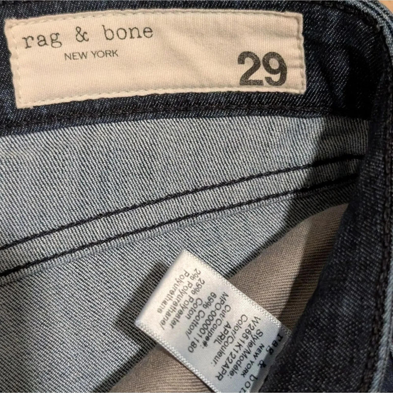 RAG & BONE Jeans Womens 29‎ Cate Mid Rise Skinny Ankle Stretch Dark Denim Pants - Image 2
