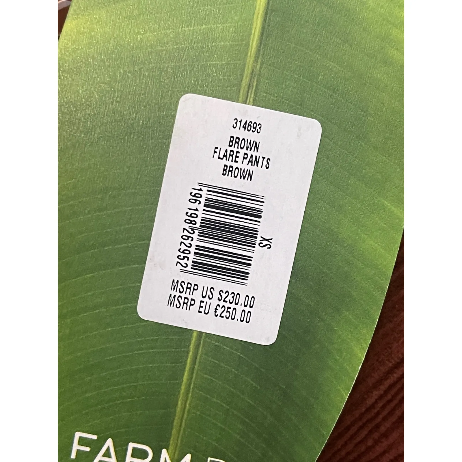 FARM RIO Cotton Corduroy Flared Pants XS Brown NEW Retro Button Festival Boho - Image 9