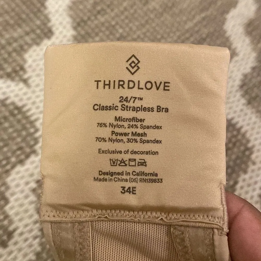 ThirdLove classic strapless bra size 34E - Image 4
