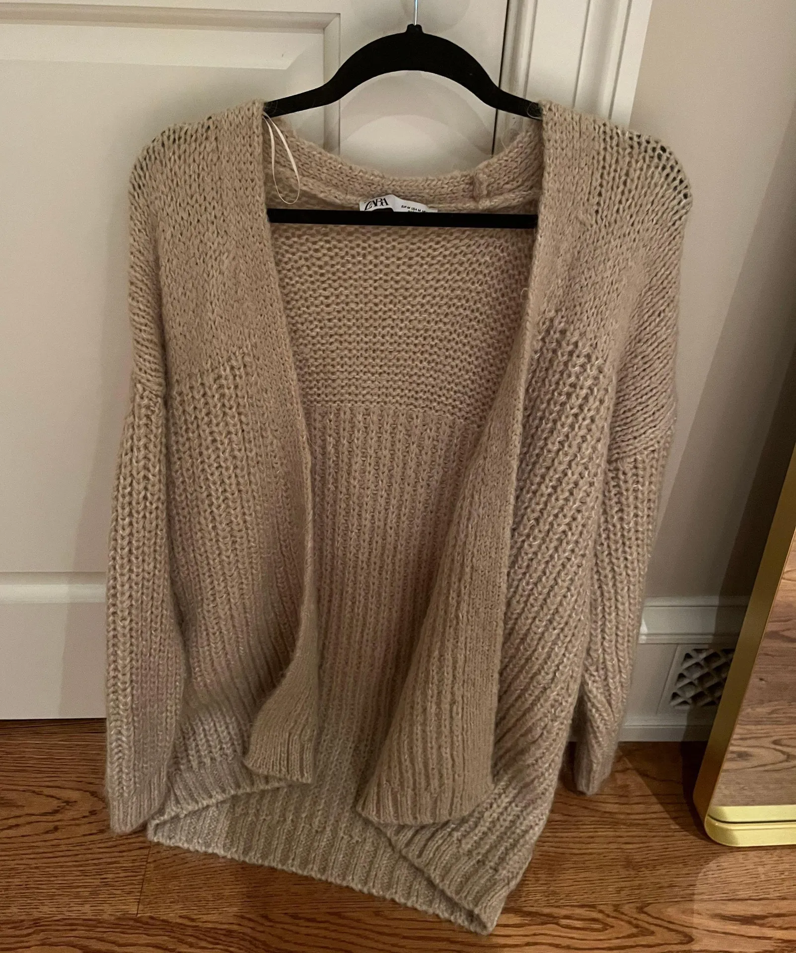 ZARA Tan Knitted Cardigan - Image 3