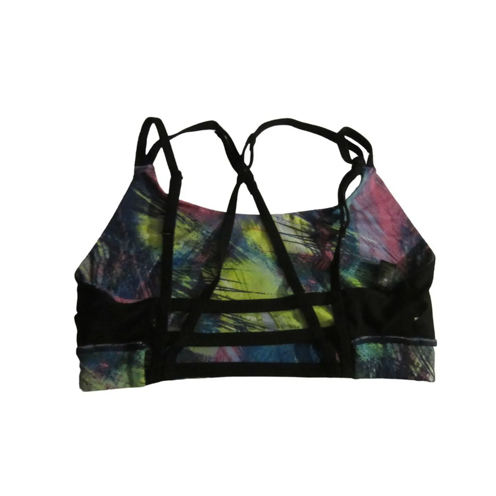 Y2K Abstract Print Crop Top Velvet Heart Women’s M Strappy Festival Vibe - Image 6