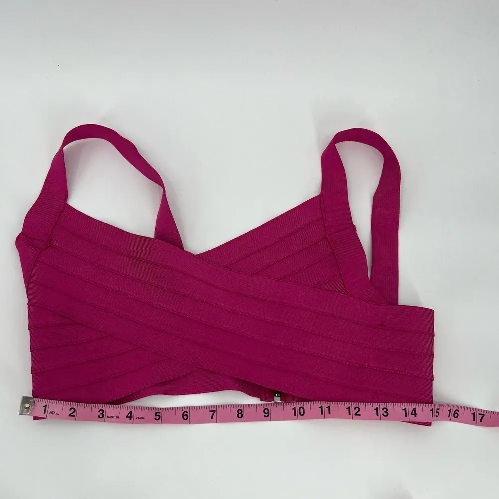 Herve Leger x Forever 21 bright pink Bandage top & Mini Skirt barbie core L / XL - Image 11