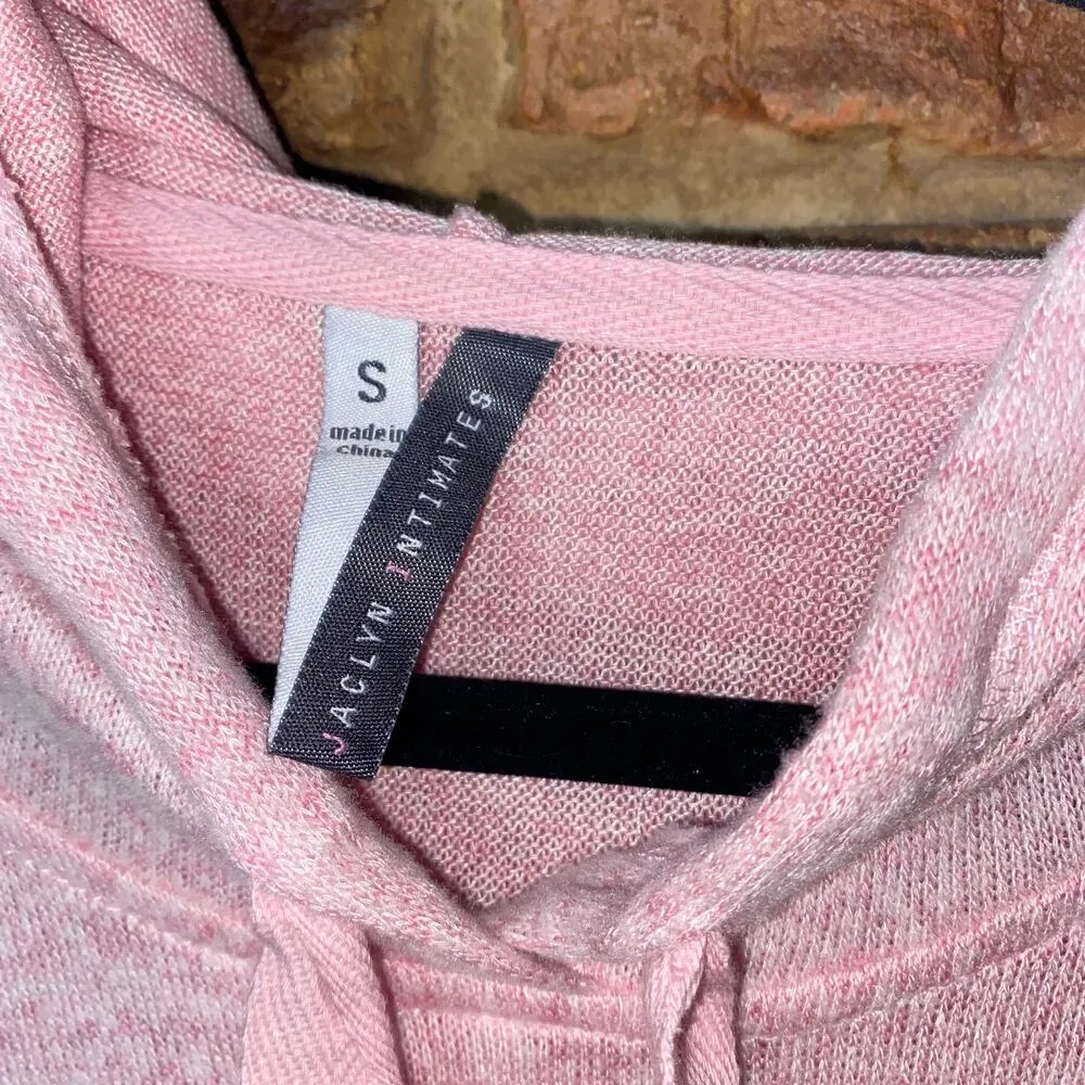 Jaclyn Intimates Pink Burnout Soft Knit Oversized Lounge Hoodie Women's Small - Image 4