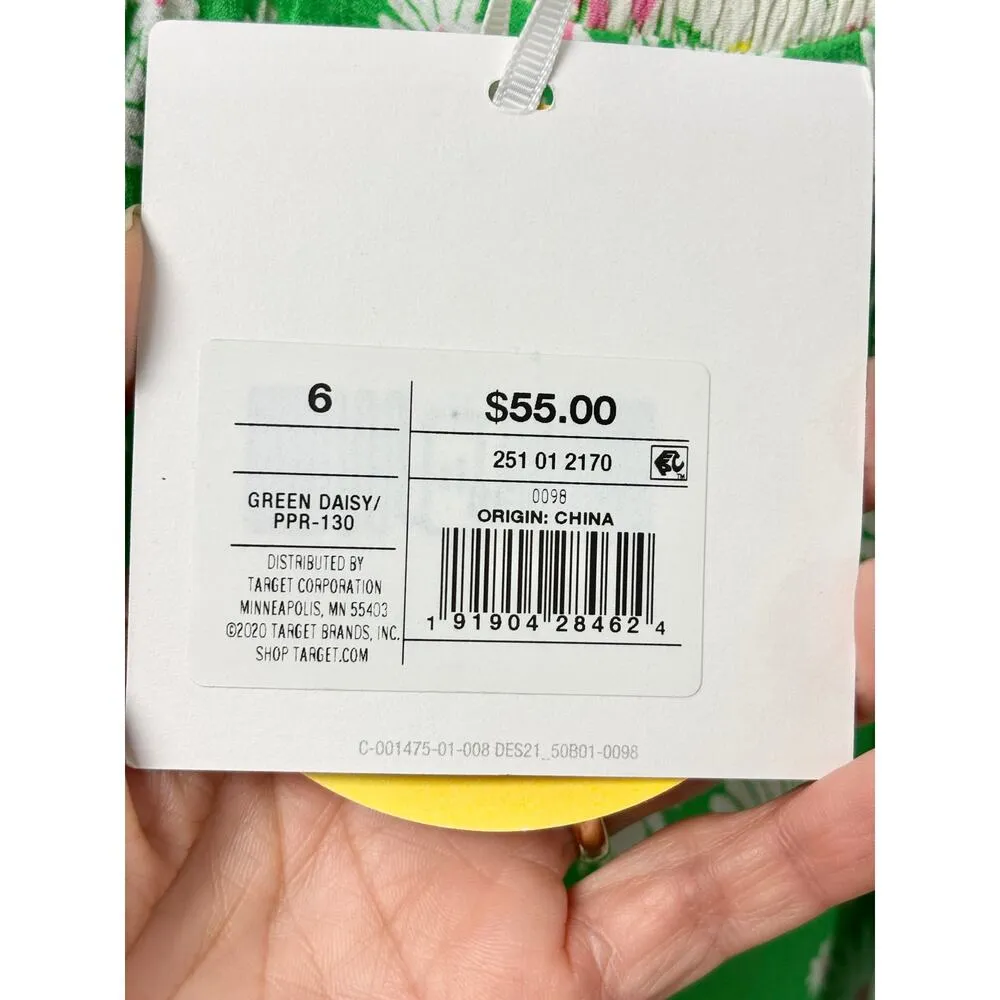 NWT RIXO x Target Daisy Print 3/4 Sleeve Sweetheart Swing Midi Green Women's 6 - Image 6