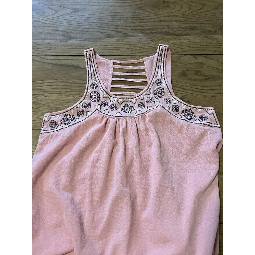 Exist Tank Tunic Top Sleeveless Size Medium Pink Aztec Lightweight Preppy Modern - Image 7