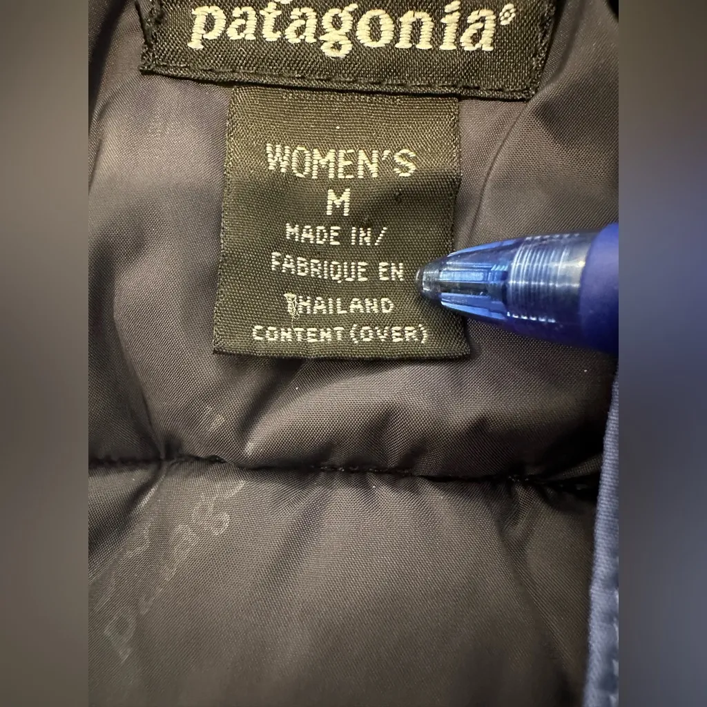 VTG 90s Women’s Sz:M Patagonia Blue Parka Jacket Hooded Puffer Insulated zip - Image 5