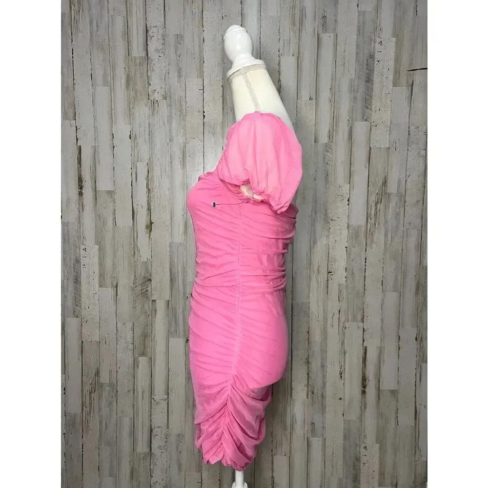 NWT Princess Polly Women's Size 8 Pink Charvi Ruched Mini Dress Party Dress‎ - Image 8