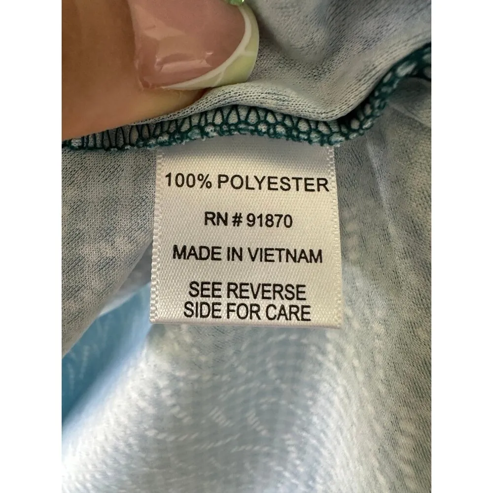 NWOT Pebble Beach Curve Geo Dry Luxe Performance Quarter Zip Rash Guard XS Blue - Image 6