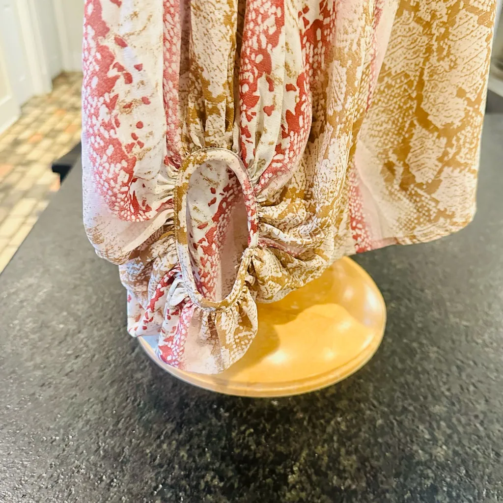 Entro Pink and Cream Snake Print Blouse - Image 3