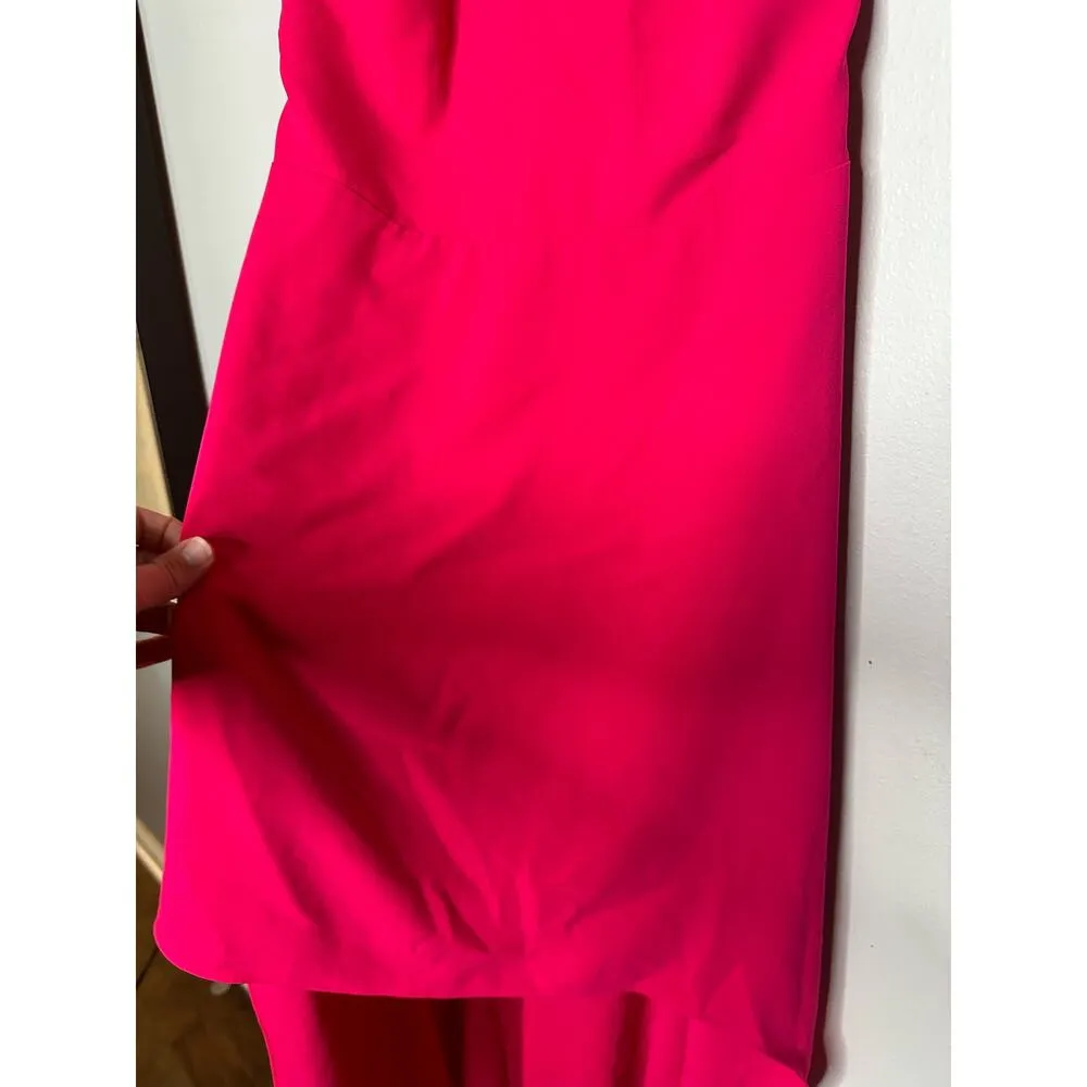 HALSTON Fuchsia Rose Pink Asymmetrical Hemline Multi - Image 13