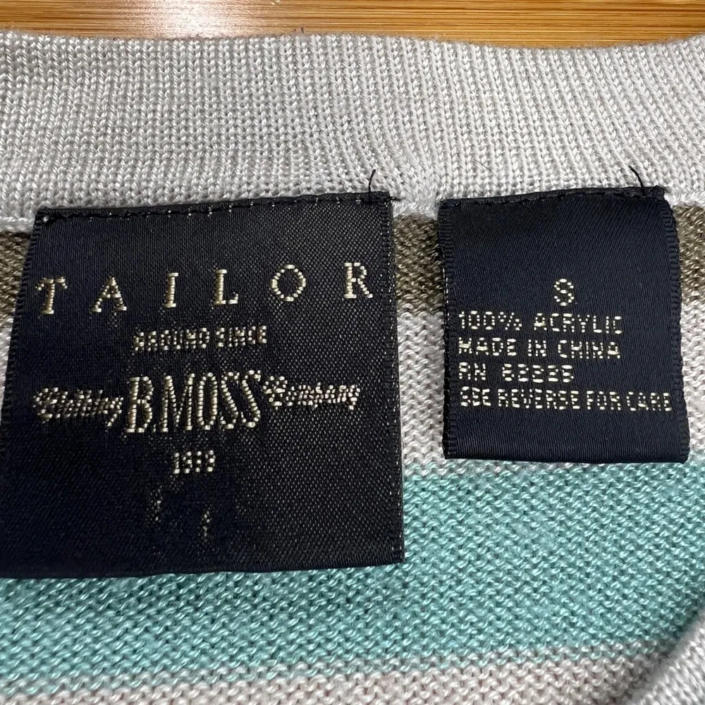 Tailor B. Moss Company Womens Long Sleeve pullover Striped Casual Sweater|Sz:S Blue - Image 7