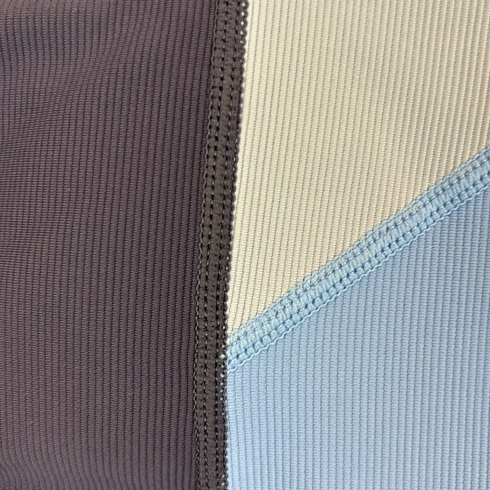 NWT Wilo the Label Anthropologie Ribbed Blue Color Block Sports Bra Padded Sz S - Image 3