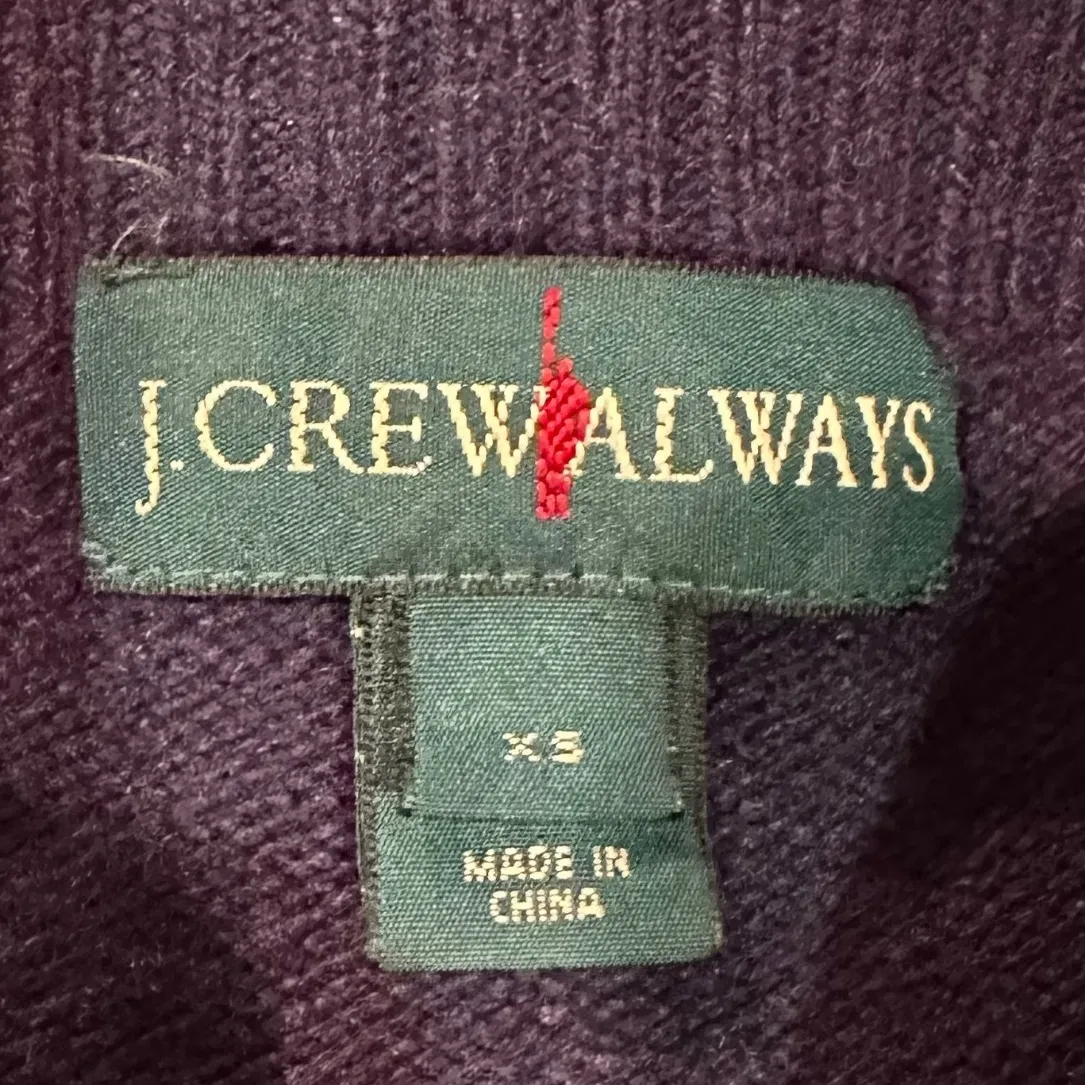 J. Crew Always Striped Mock Neck Wool Sweater Women's‎ XS Navy Fisherman Preppy - Image 4