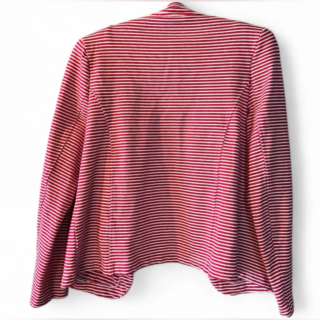 Tommy Hilfiger Red / White Striped Open Military Band Jacket Holiday Nautical M - Image 2