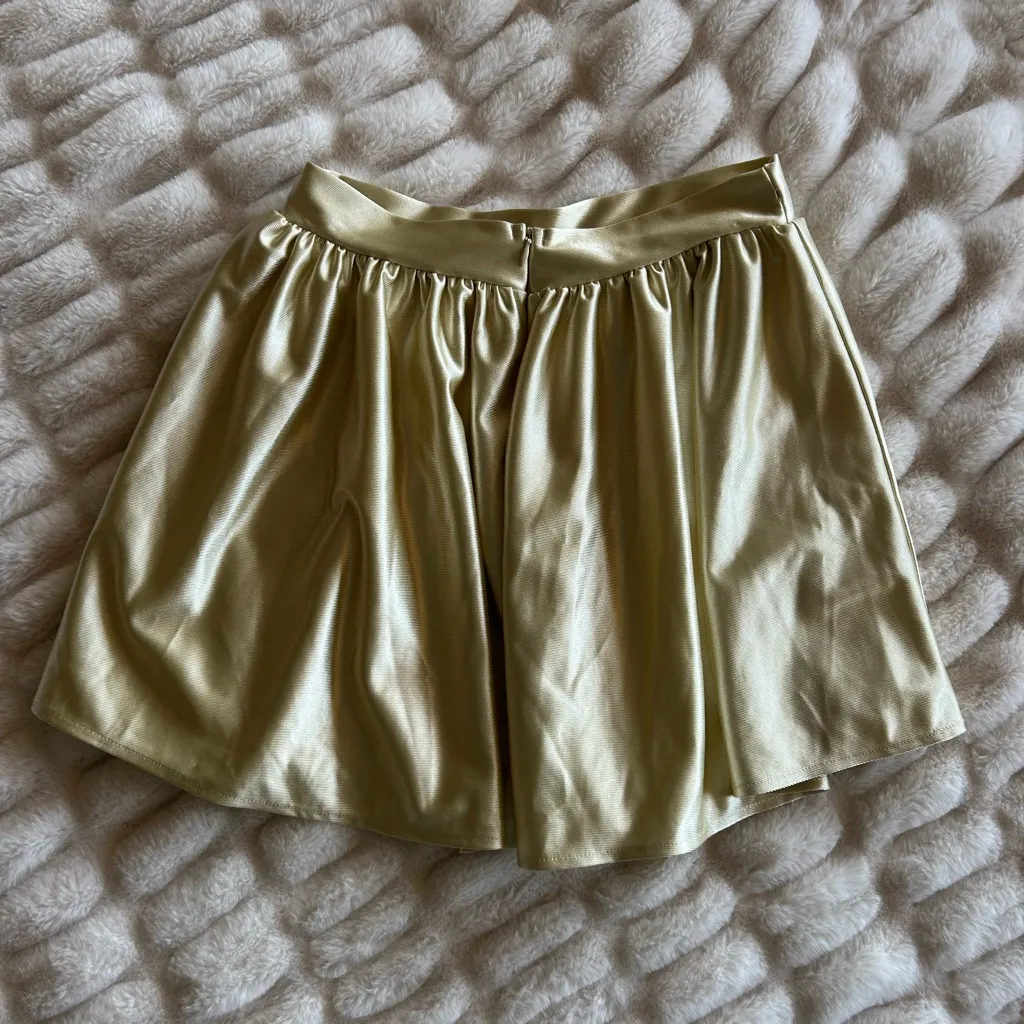 Lucy in the Sky Gold Metallic Mini Skirt - Image 2
