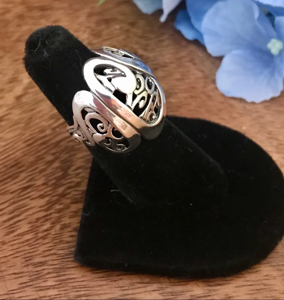 Carolyn Pollack Initial Filigree Sterling Ring 5 Silver - Image 2